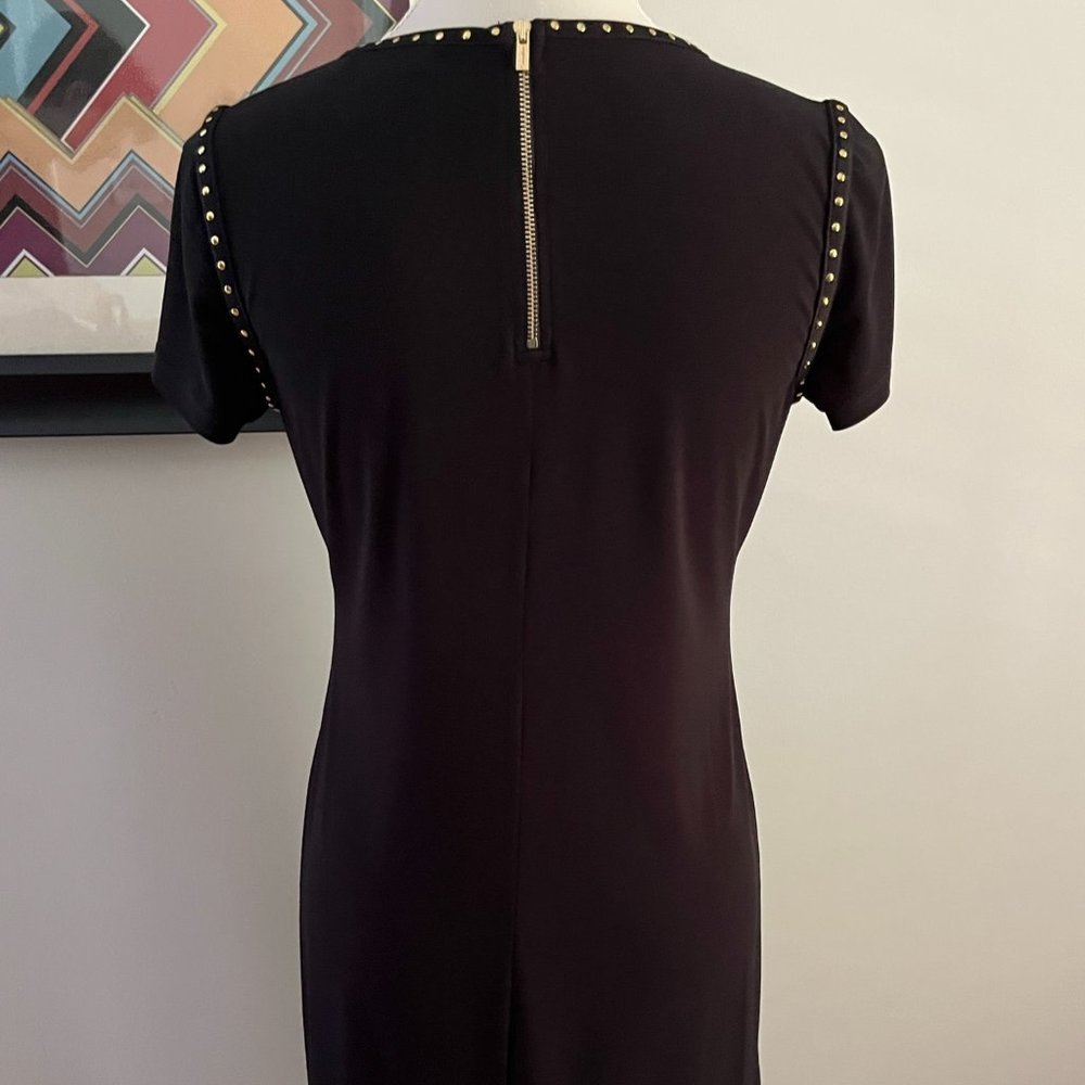 Calvin Klein Black Dress with Gold Studs SZ 4 - Picture 3 of 4